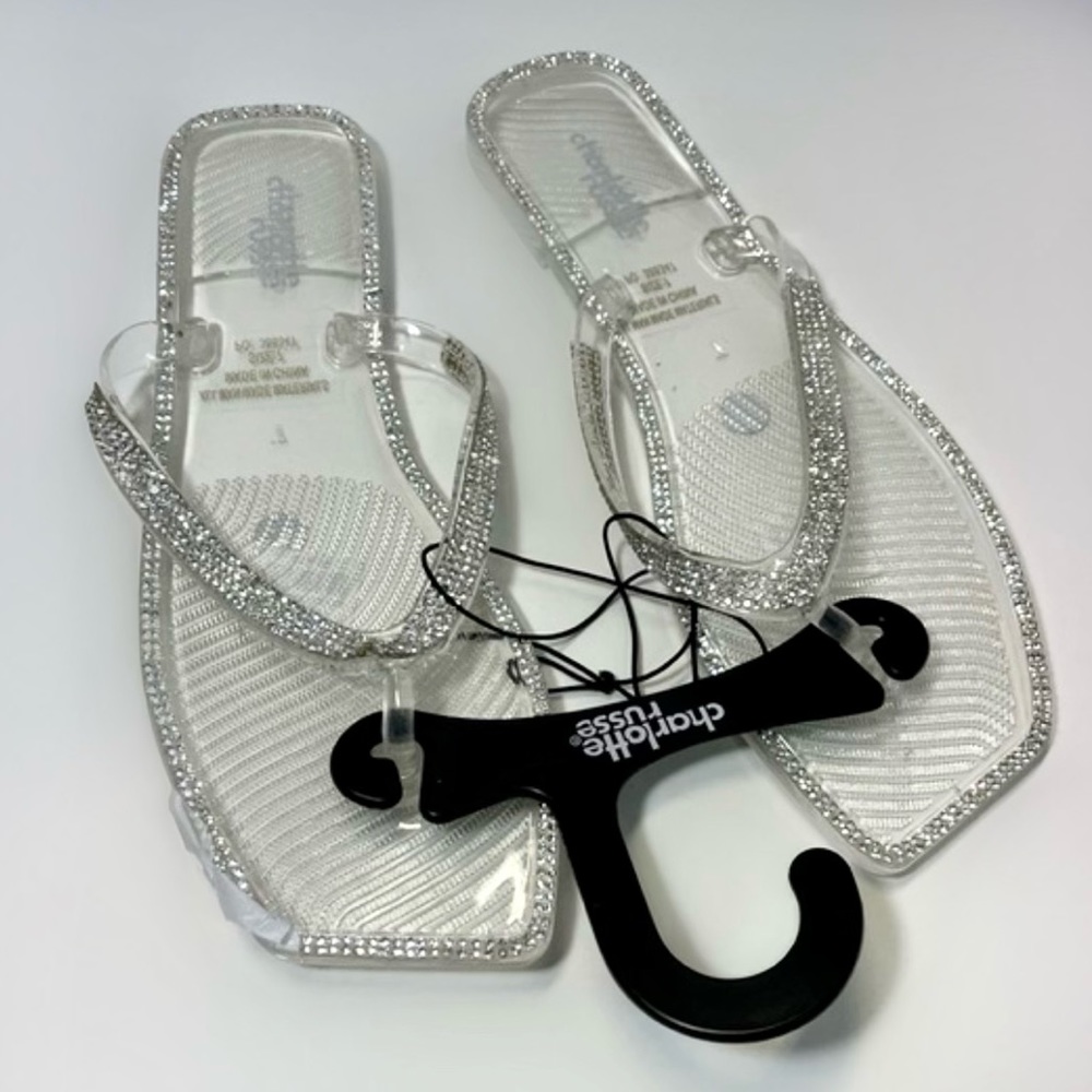 Charlotte Russe Clear / Silver Sandals size 7